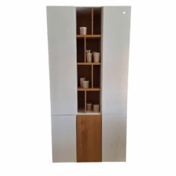 Schrank Now Vision Lack Weiß Front Hochglanz Weiß Akzent Natureiche