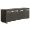 Now! Vision By Hülsta Sideboard 4R 2 Schiebetüren 70,4x211,3x52 - Lack-grau/Lack-Hochglanz-grau