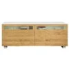 Now! Vision By Hülsta Sideboard 4R 2 Schiebetüren 70,4x211,3x52 - Lack-weiß /Natureiche