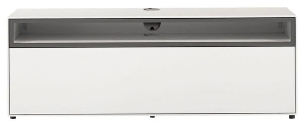 Now! By Hülsta Easy Media-Lowboard Lack-hellgrau 1 Offenes Fach, 1 Klappe 1 Now! By Hülsta Easy Media-Lowboard Lack-hellgrau 1 Offenes Fach, 1 Klappe