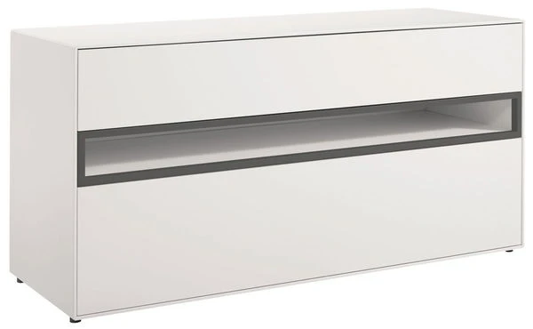 Now! By Hülsta Easy Baukasten 4R Lack-hellgrau 2 Schubladen, 1 Offenes Fach 1 Now! By Hülsta Easy Baukasten 4R Lack-hellgrau 2 Schubladen, 1 Offenes Fach