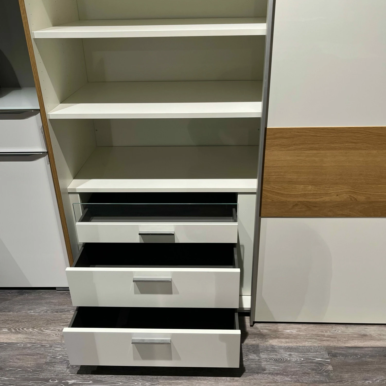 Schwebetürenschrank Multi Forma Weiß Natureiche Mit Organisation 2 Schwebetürenschrank Multi Forma Weiß Natureiche Mit Organisation – Bild 2