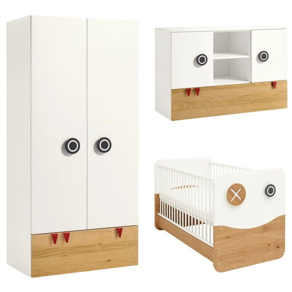 Hülsta Now! Minimo Kinderzimmer 2-türig Schneeweiß/Natureiche Inkl. Breiter Kommode 1 Hülsta Now! Minimo Kinderzimmer 2-türig Schneeweiß/Natureiche Inkl. Breiter Kommode