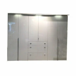 Drehtürenschrank Multi-Forma Lack Hochglanz Reinweiß Mit LED-Beleuchtung