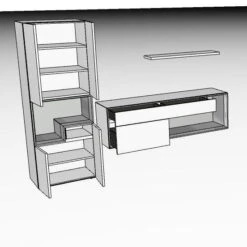 Hülsta Tetrim Wohnwand 1 - Lack-Ausführung Vitrine, Sideboard & Wandbord 9 Hülsta Tetrim Wohnwand 1 - Lack-Ausführung Vitrine, Sideboard & Wandbord -Hülsta 980003