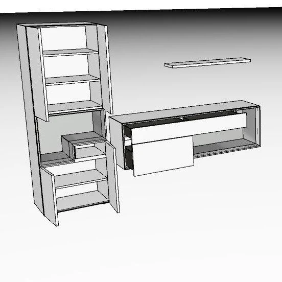 Hülsta Tetrim Wohnwand 1 - Lack-Ausführung Vitrine, Sideboard & Wandbord 5 Hülsta Tetrim Wohnwand 1 - Lack-Ausführung Vitrine, Sideboard & Wandbord – Bild 5