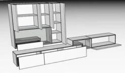 Hülsta Tetrim Wohnwand 5 - Lack-Ausführung Lowboards & Hängeelement -Hülsta 980011