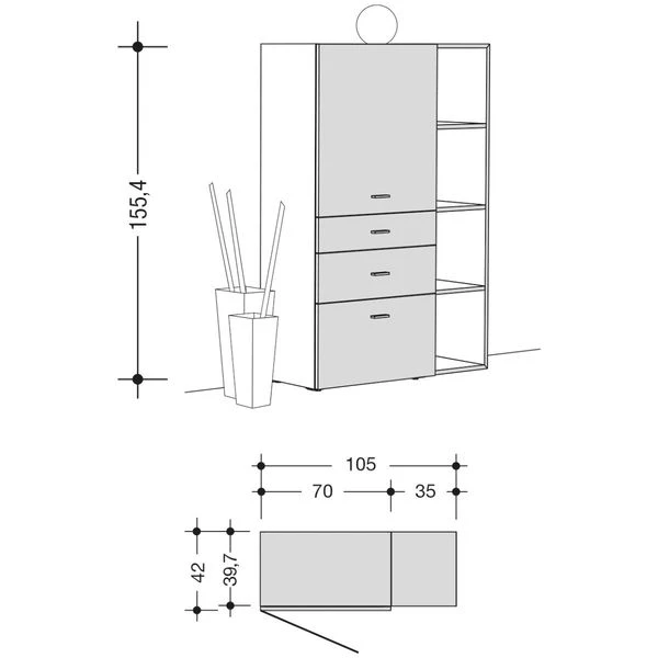 Now! No.14 By Hülsta Kombination 13 155x105x42 Lack-seidengrau/taubenblau/Hochglanz-seidengrau 2 Now! No.14 By Hülsta Kombination 13 155x105x42 Lack-seidengrau/taubenblau/Hochglanz-seidengrau – Bild 2
