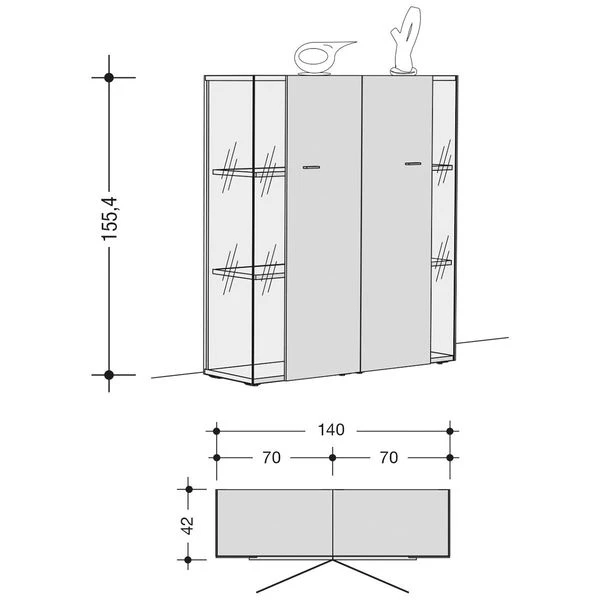 Now! No.14 By Hülsta Kombination 18 155x140x42 Lack-weiß/Lack-Hochglanz-weiß 2 Now! No.14 By Hülsta Kombination 18 155x140x42 Lack-weiß/Lack-Hochglanz-weiß – Bild 2