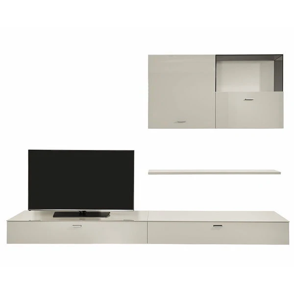 Now! No.14 By Hülsta Kombination 16 174x280x52 Lack-seidengrau/Lack-Hochglanz-seidengrau