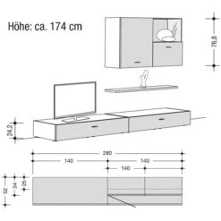 Hülsta -Hülsta 980022 strichzeichnung