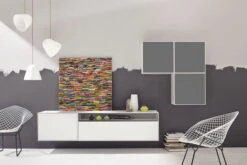 Now! By Hülsta Easy Wohnwand Lack-hellgrau 160x270x45 5-teilig