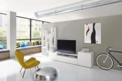 Now! By Hülsta Easy Wohnwand Lack-hellgrau 199x333x45 6-teilig