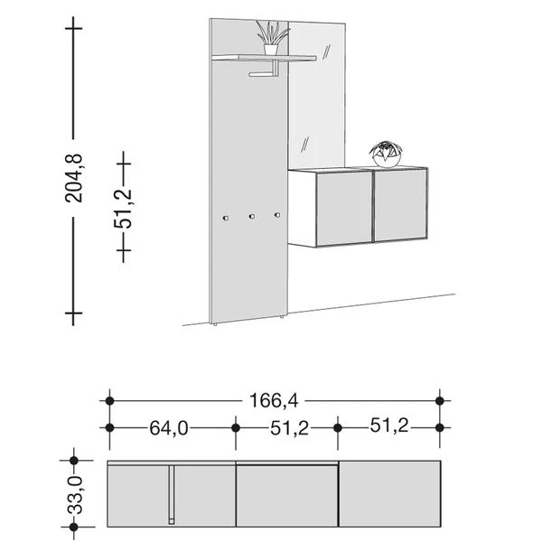Now By Hülsta Easy Garderobe Natureiche 204x166x44 4-teilig 2 Now By Hülsta Easy Garderobe Natureiche 204x166x44 4-teilig – Bild 2