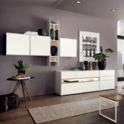 Now! By Hülsta Easy Wohnwand Natureiche 204x320x44 6-teilig