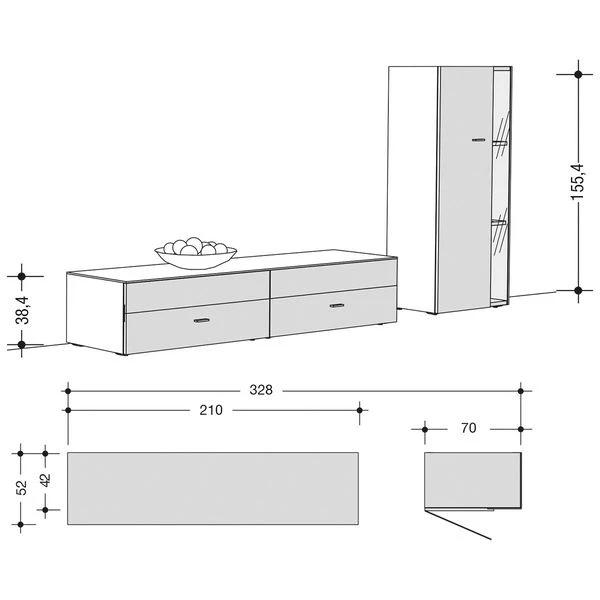 Now! No.14 By Hülsta Kombination 9 155x328x52 Kernnussbaum/Lack-weiß/Lack-Hochglanz-weiß 2 Now! No.14 By Hülsta Kombination 9 155x328x52 Kernnussbaum/Lack-weiß/Lack-Hochglanz-weiß – Bild 2