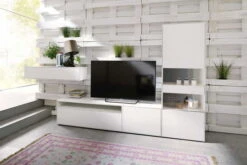 Now! By Hülsta Easy Wohnwand Lack-reinweiß 181x350x45 Mit Media-Lowboard - 4-teilig