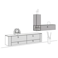 Hülsta Gentis Wohnwand 5 - Akzent Naturstamm - Breite 369,6 Cm 5 Hülsta Gentis Wohnwand 5 - Akzent Naturstamm - Breite 369,6 Cm -Hülsta gentis 5 strich