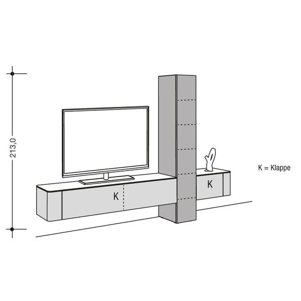 Hülsta Gentis Wohnwand 1 - Akzent Naturstamm - Breite 299,2 Cm 1 Hülsta Gentis Wohnwand 1 - Akzent Naturstamm - Breite 299,2 Cm