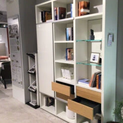 Wohnwand Mega-Design Lack Weiß Grau Natureiche Mit Glaskantenbeleuchtung -Hülsta huelsta wohnwand mega design lack weiss grau natureiche mit glaskantenbeleuchtung mf 0006537 001 4