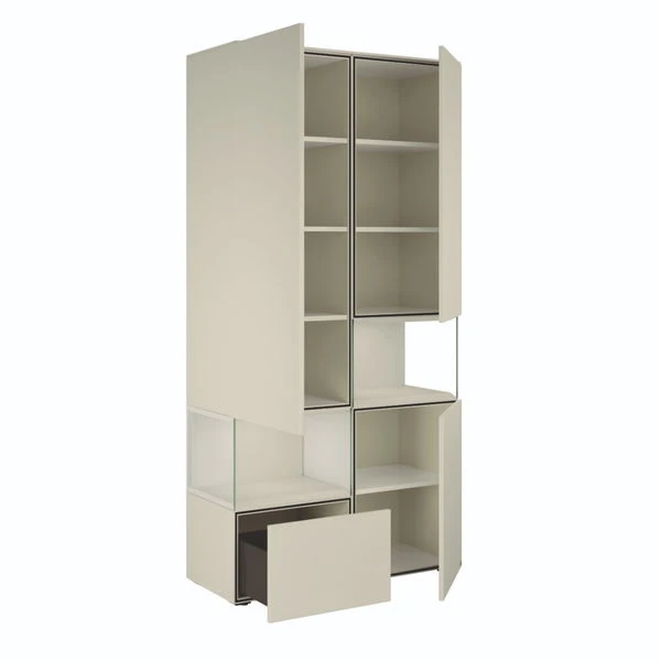 Hülsta Neo Wohnwand Vitrine 1 Schubkasten Und 3 Türen Lack Seidengrau 2 Hülsta Neo Wohnwand Vitrine 1 Schubkasten Und 3 Türen Lack Seidengrau – Bild 2