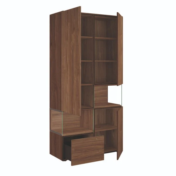 Hülsta Neo Wohnwand Vitrine 1 Schubkasten Und 3 Türen Kernnussbaum 2 Hülsta Neo Wohnwand Vitrine 1 Schubkasten Und 3 Türen Kernnussbaum – Bild 2