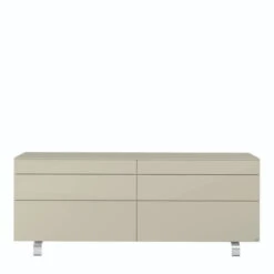 Hülsta Neo Sideboard 6 Schubkästen Lack Seidengrau