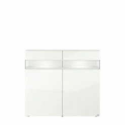 Hülsta Neo Highboard 2 Schubkästen Und 2 Türen Hochglanzlack Reinweiß -Hülsta huelsta neo 134474f4