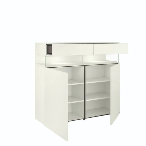 Hülsta Neo Highboard 2 Schubkästen Und 2 Türen Hochglanzlack Weiß 2 Hülsta Neo Highboard 2 Schubkästen Und 2 Türen Hochglanzlack Weiß – Bild 2