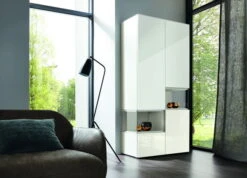 Hülsta Neo Wohnwand Vitrine 1 Schubkasten Und 3 Türen Hochglanzlack Reinweiß -Hülsta huelsta neo 134547f2