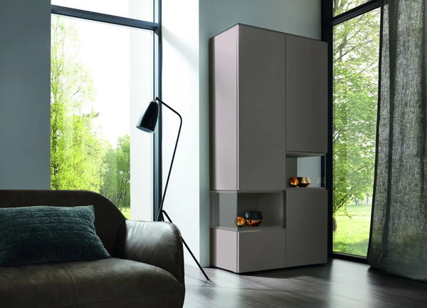 Hülsta Neo Wohnwand Vitrine 1 Schubkasten Und 3 Türen Lack Grau 4 Hülsta Neo Wohnwand Vitrine 1 Schubkasten Und 3 Türen Lack Grau – Bild 4