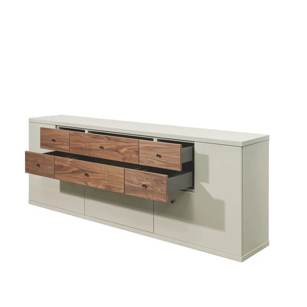 Now! Time By Hülsta Sideboard Mit Winkeltüren Kernnussbaum/Lack-seidengrau 2 Now! Time By Hülsta Sideboard Mit Winkeltüren Kernnussbaum/Lack-seidengrau – Bild 2