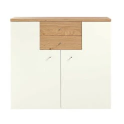 Now! Time By Hülsta Highboard 2 Winkeltüren Natureiche/Lack-weiß