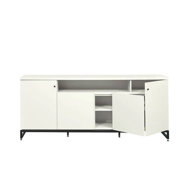 Now! Time By Hülsta Sideboard Mit Falttüren Lack-weiß, Metallgestell 3 Now! Time By Hülsta Sideboard Mit Falttüren Lack-weiß, Metallgestell – Bild 3