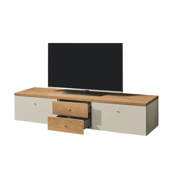 Now! Time By Hülsta Lowboard Schubladen/Klappen Natureiche/Lack-seidengrau 1 Now! Time By Hülsta Lowboard Schubladen/Klappen Natureiche/Lack-seidengrau