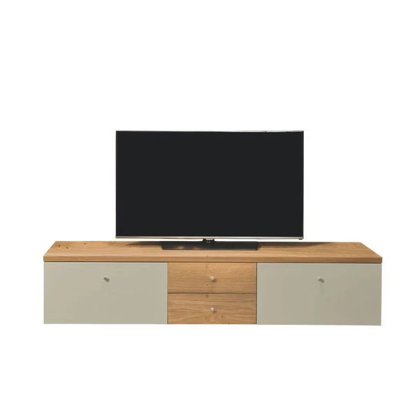 Now! Time By Hülsta Lowboard Schubladen/Klappen Natureiche/Lack-seidengrau 2 Now! Time By Hülsta Lowboard Schubladen/Klappen Natureiche/Lack-seidengrau – Bild 2