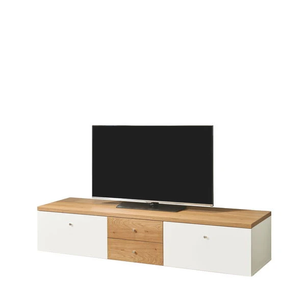 Now! Time By Hülsta Lowboard Schubladen/Klappen Natureiche/Lack-weiß 2 Now! Time By Hülsta Lowboard Schubladen/Klappen Natureiche/Lack-weiß – Bild 2