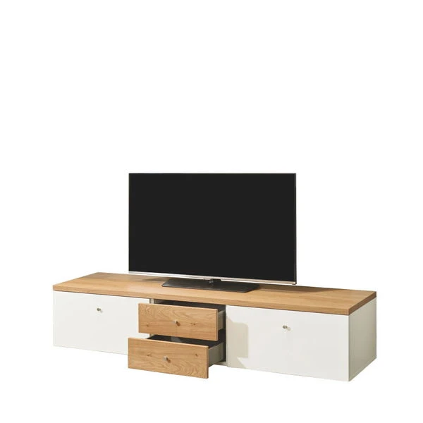 Now! Time By Hülsta Lowboard Schubladen/Klappen Natureiche/Lack-weiß 3 Now! Time By Hülsta Lowboard Schubladen/Klappen Natureiche/Lack-weiß – Bild 3