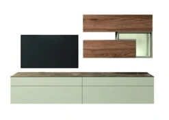 Hülsta Tetrim Wohnwand 2-teilig Lack Seidengrau