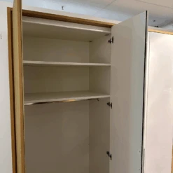 Kleiderschrank Multi Forma 2 In Natureiche Und Hochglanz Weiß Design A Griff 030 Matt -Hülsta kleiderschraenke huelsta kleiderschrank multi forma 2 in natureiche und hochglanz weiss design a 10