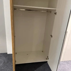 Kleiderschrank Multi Forma 2 In Natureiche Und Hochglanz Weiß Design A Griff 030 Matt -Hülsta kleiderschraenke huelsta kleiderschrank multi forma 2 in natureiche und hochglanz weiss design a 15