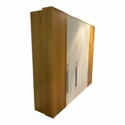 Kleiderschrank Multi Forma 2 In Natureiche Und Hochglanz Weiß Design A Griff 030 Matt