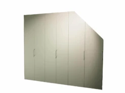 KleiderschrankMulti Forma IIAbgeschrägt Mit Drehtüren Lack Seidengrau Griff 011 Gerade