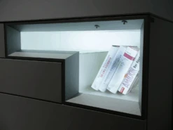 Sideboard Tetrim 4174112 Lack Reinweiß Rahmen Silber Mit Beleuchtung -Hülsta kommoden sideboards huelsta sideboard tetrim 4174112 lack reinweiss rahmen silber mit beleuchtung 3