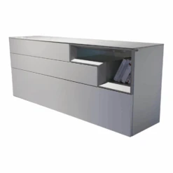 Sideboard Tetrim 4174112 Lack Reinweiß Rahmen Silber Mit Beleuchtung