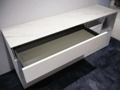 Sideboard Tetrim 4174112 Lack Reinweiß Rahmen Silber Mit Beleuchtung -Hülsta kommoden sideboards huelsta sideboard tetrim 4174112 lack reinweiss rahmen silber mit beleuchtung 8