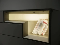 Sideboard Tetrim 4174112 Lack Reinweiß Rahmen Silber Mit Beleuchtung -Hülsta kommoden sideboards huelsta sideboard tetrim 4174112 lack reinweiss rahmen silber mit beleuchtung 9