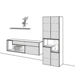 Hülsta Tetrim Wohnwand 1 - Lack-Ausführung Vitrine, Sideboard & Wandbord 7 Hülsta Tetrim Wohnwand 1 - Lack-Ausführung Vitrine, Sideboard & Wandbord -Hülsta tetrim 1 strich sp