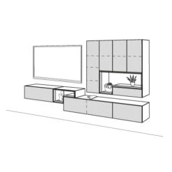 Hülsta Tetrim Wohnwand 5 - Lack-Ausführung Lowboards & Hängeelement -Hülsta tetrim 5 strich sp