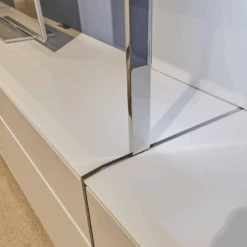 Wohnwand Fonis Lack Reinweiß Rahmenprofil Chrom Glänzend Inklusive LED-Beleuchtung -Hülsta wohnwaende tv lowboards huelsta wohnwand fonis lack reinweiss rahmenprofil chrom glaenzend inklusive 4